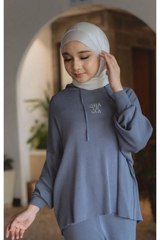 Ariana  Knit Set - Denim blue